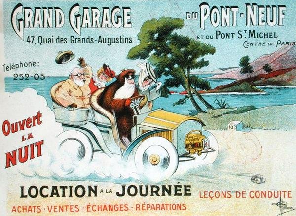 广告海报 "Le Grand Garage du Pont-Neuf"。 作者 阿尔伯特·纪尧姆