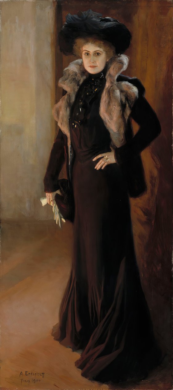 歌剧演员艾诺-阿克特的肖像，1876-1944年，1901年。 作者 阿尔伯特·古斯塔夫·阿里斯蒂德·埃德尔费尔特
