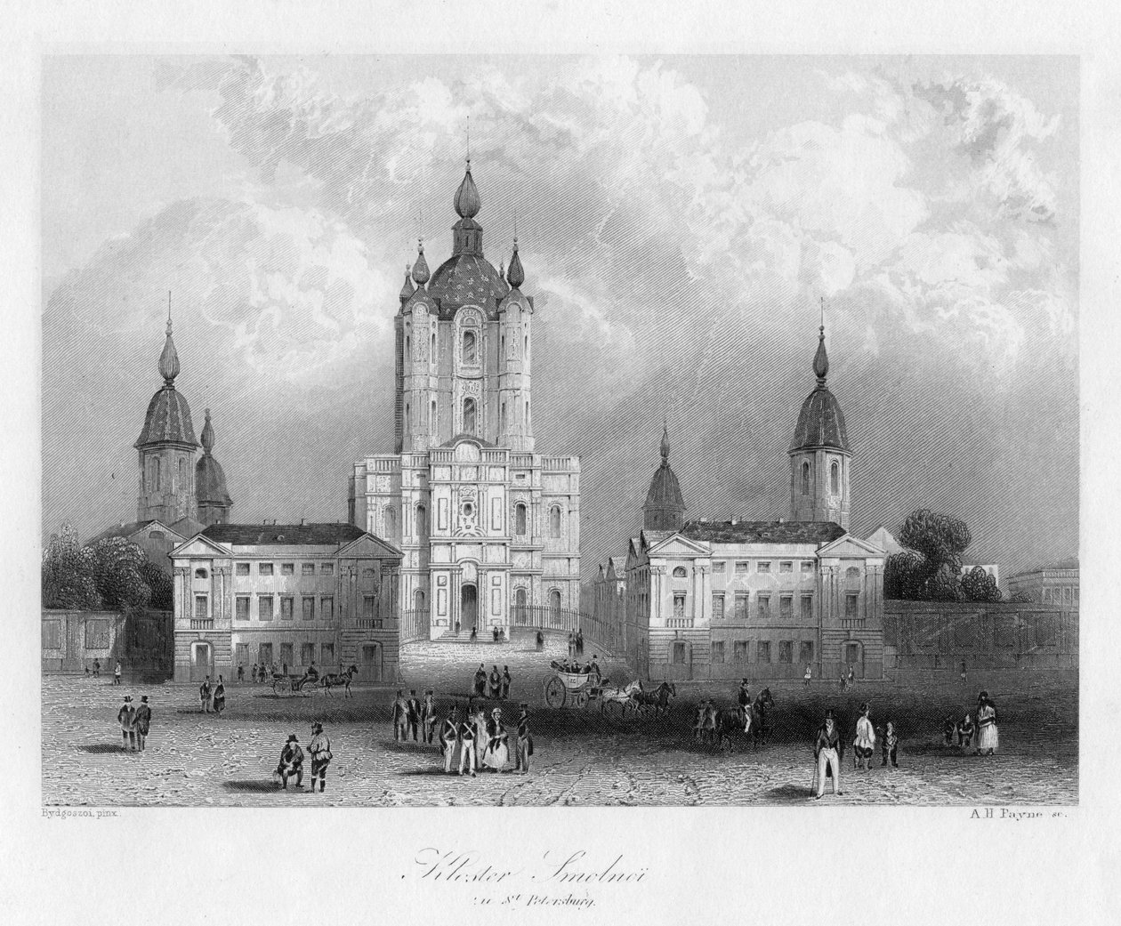 俄罗斯圣彼得堡附近的Kloster Smolnoi，建于1840年。 作者 阿尔伯特·亨利·佩恩