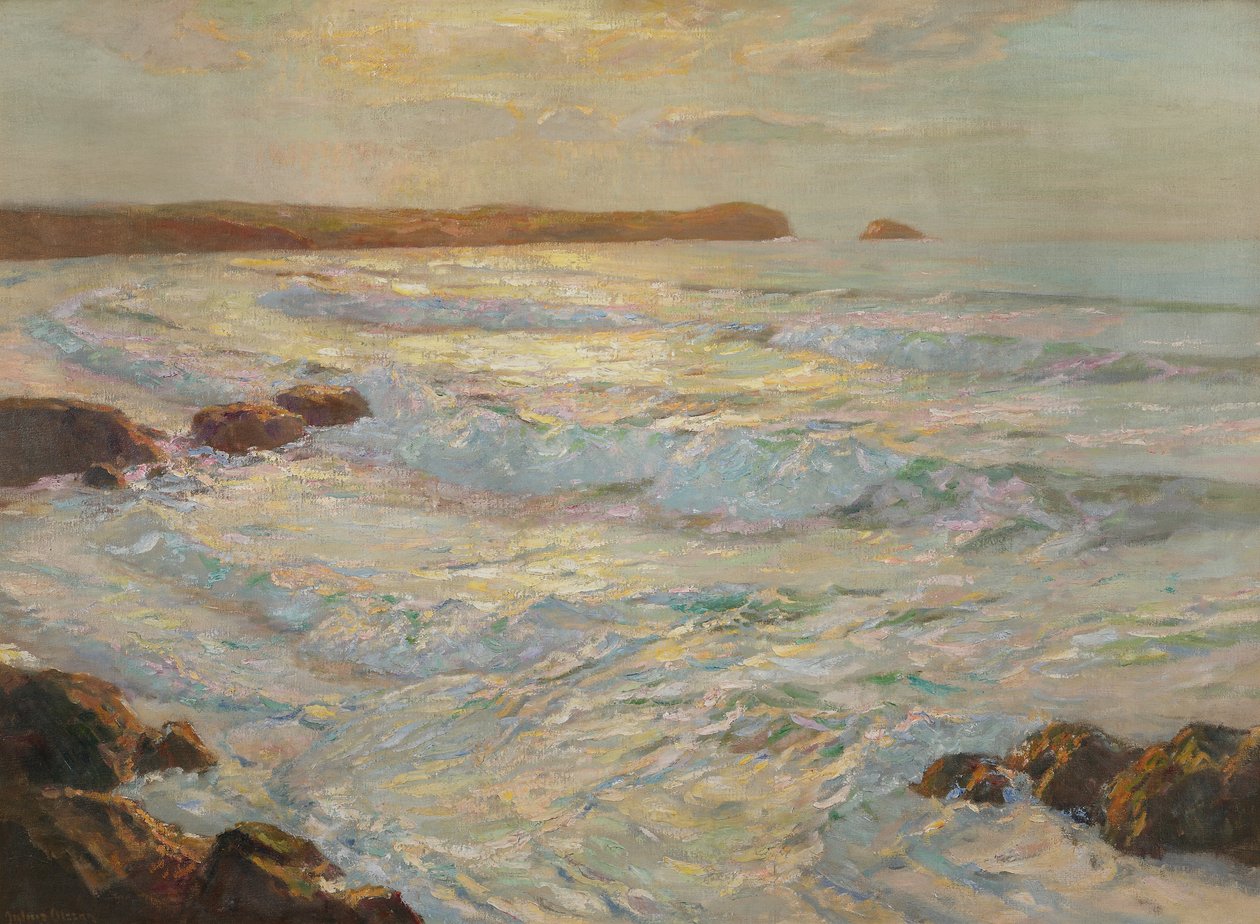 夏天海，Newquay，康沃尔郡，c.1920 作者 阿尔伯特·朱利叶斯·奥尔森