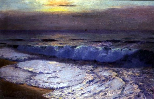 破浪，黄昏（布面油画 作者 阿尔伯特·朱利叶斯·奥尔森