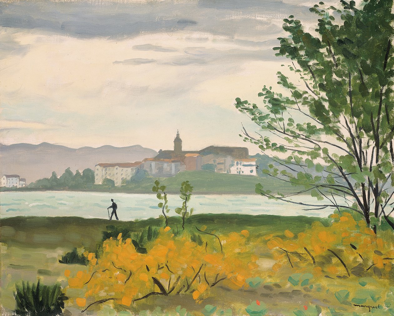 宏达瑞比亚 (Hondarribia)，昂代伊 (Hendaye) 景观，Le Promeneur 作者 阿尔伯特·马尔凯
