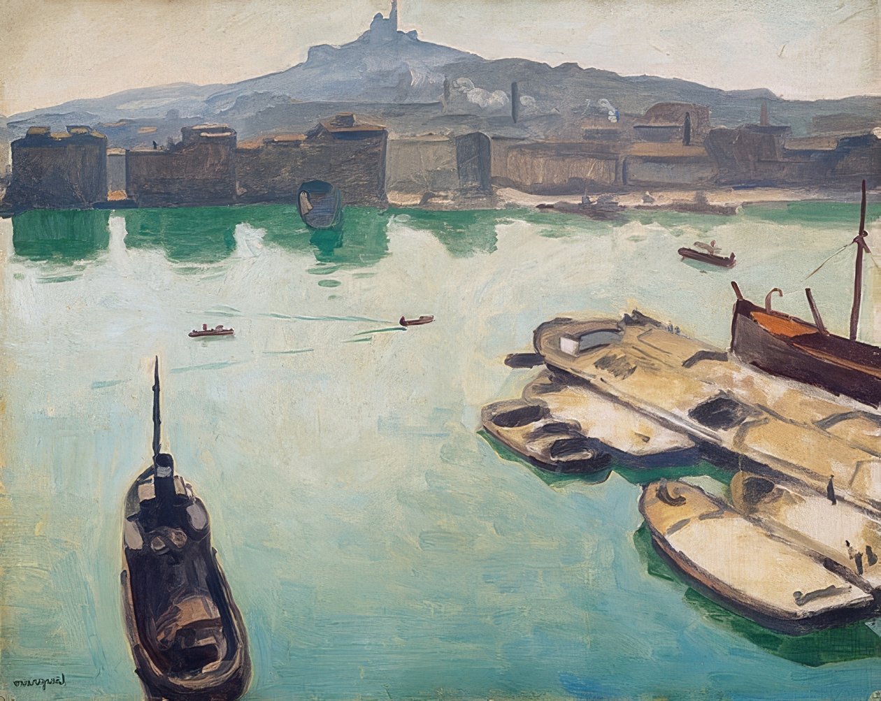 马赛港。 1916年 作者 阿尔伯特·马尔凯
