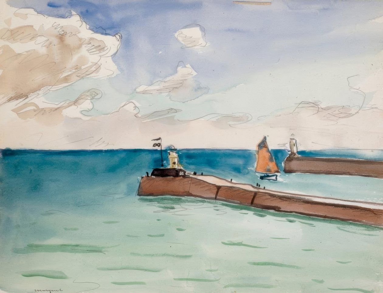 Les Sables d&39;Olonne，港口入口 作者 阿尔伯特·马尔凯