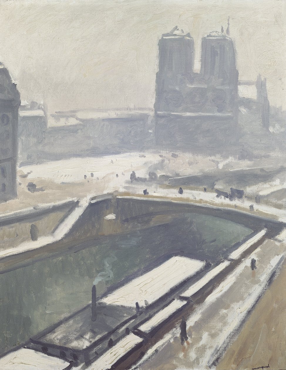 雪中圣母院，1912 年之后（布面油画） 作者 阿尔伯特·马尔凯