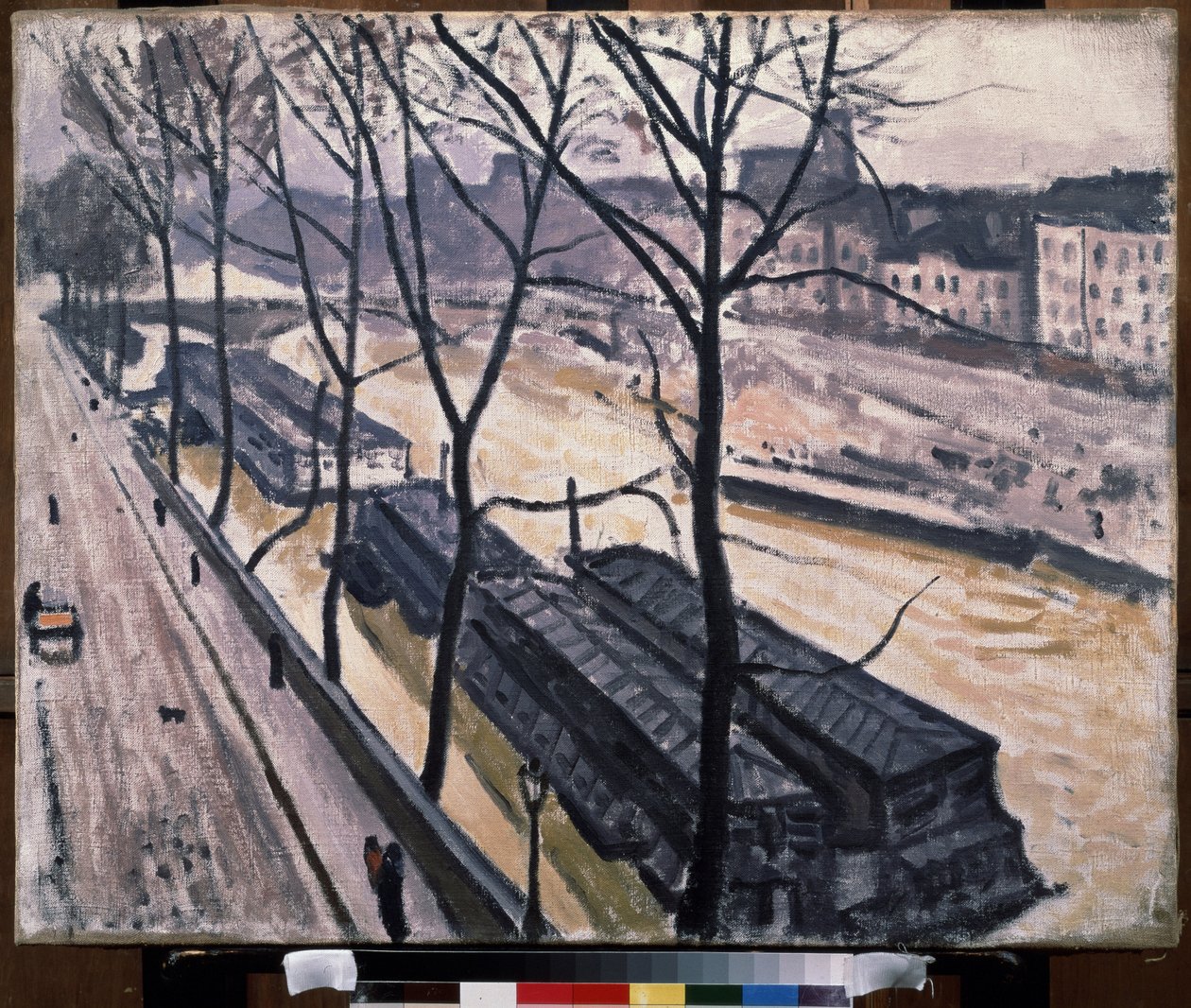 《冬天的巴黎，波旁码头》（Paris in Winter. Quai Bourbon） 佩尼谢斯位于塞纳河畔。 皮埃尔·阿尔伯特·马奎特 (Pierre Albert Marquet，1875-1947) 的绘画，1907 年布面油画。 野兽派。 莫斯科。 普希金美术博物馆 作者 阿尔伯特·马尔凯