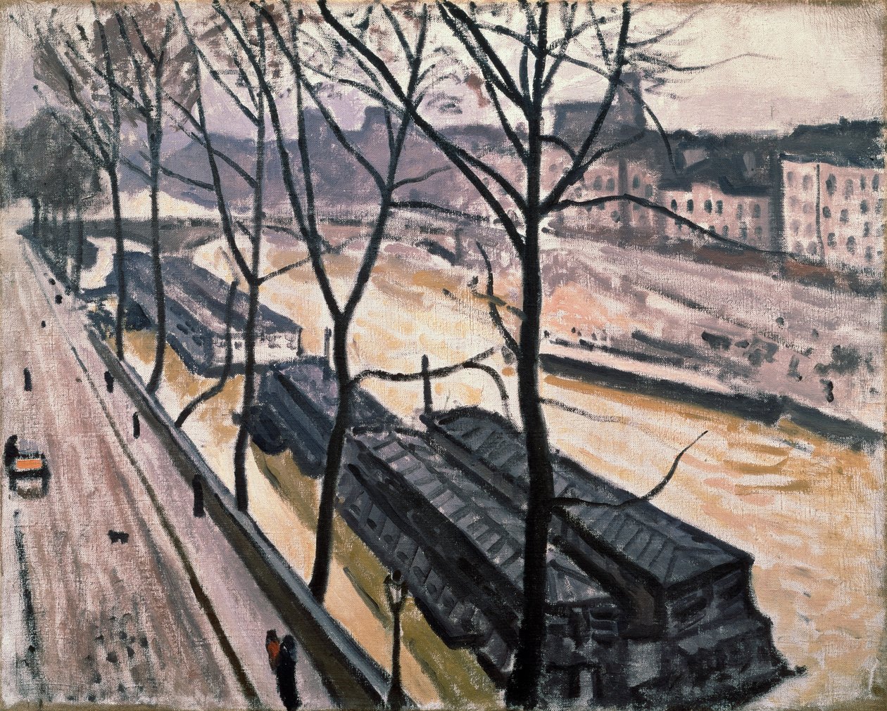 巴黎在冬天。 Quai Bourbon，1907年。 作者 阿尔伯特·马尔凯