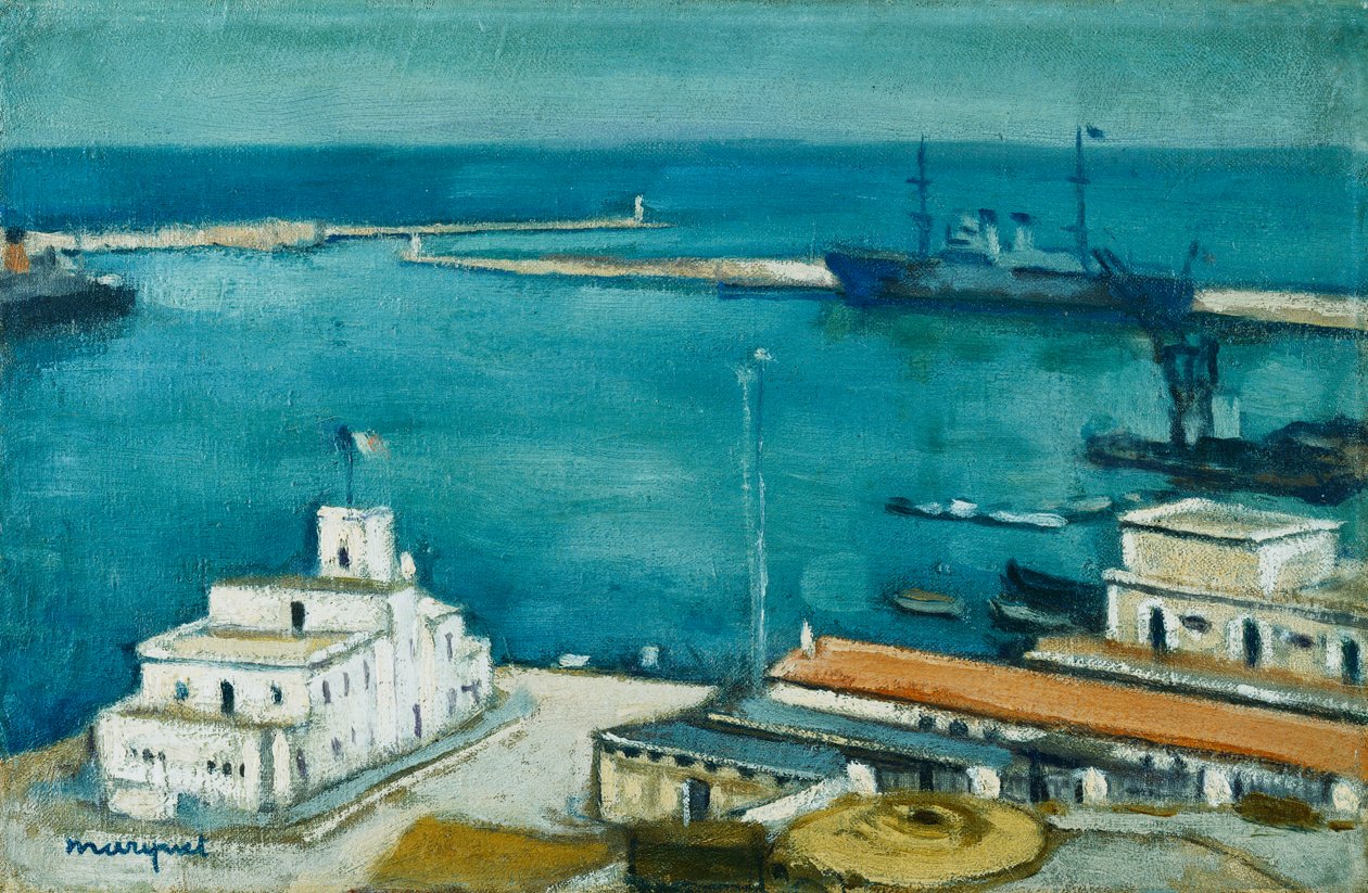 阿尔及尔港，约 1940 年（布面油画） 作者 阿尔伯特·马尔凯
