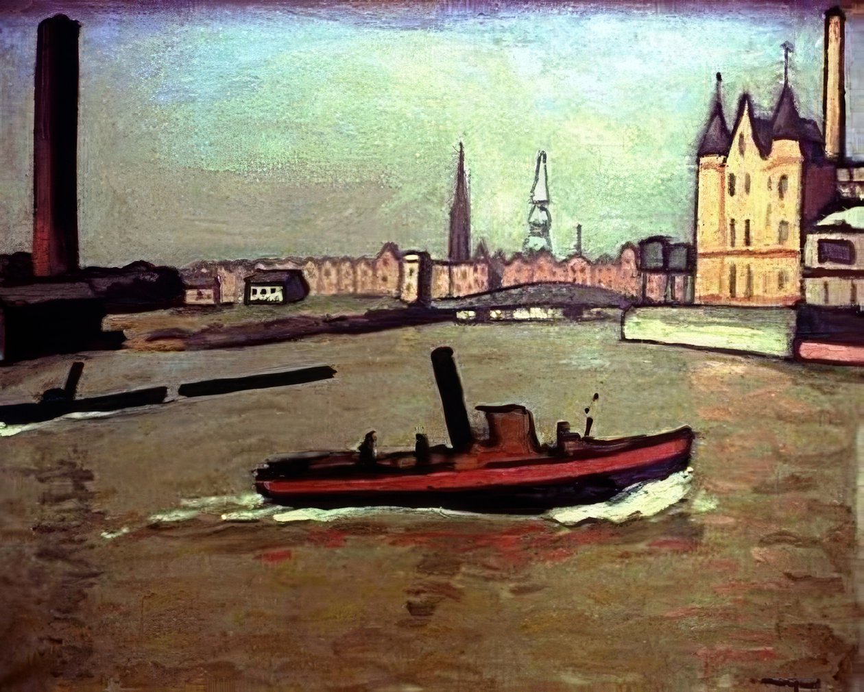 汉堡港– 1908年– 68×81厘米–布面油画 作者 阿尔伯特·马尔凯