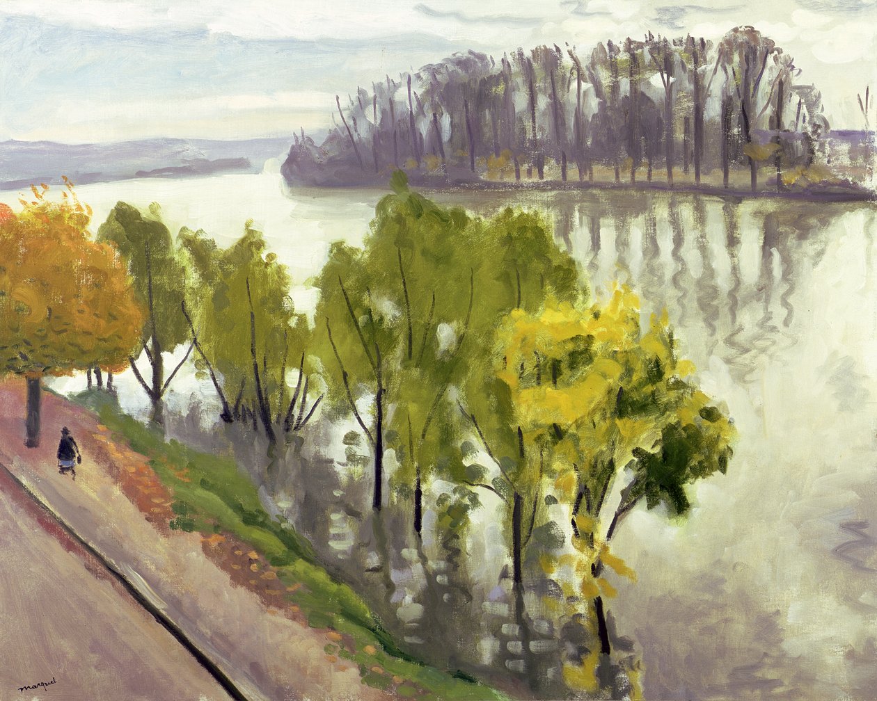 秋季拉弗雷特的塞纳河，约 1939-40 年（布面油画） 作者 阿尔伯特·马尔凯