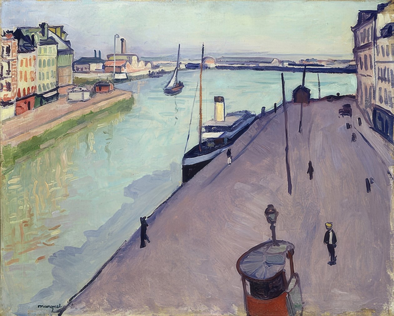 勒阿弗尔（Le quai de Notre-Dame）港口的视图。 1911年 作者 阿尔伯特·马尔凯