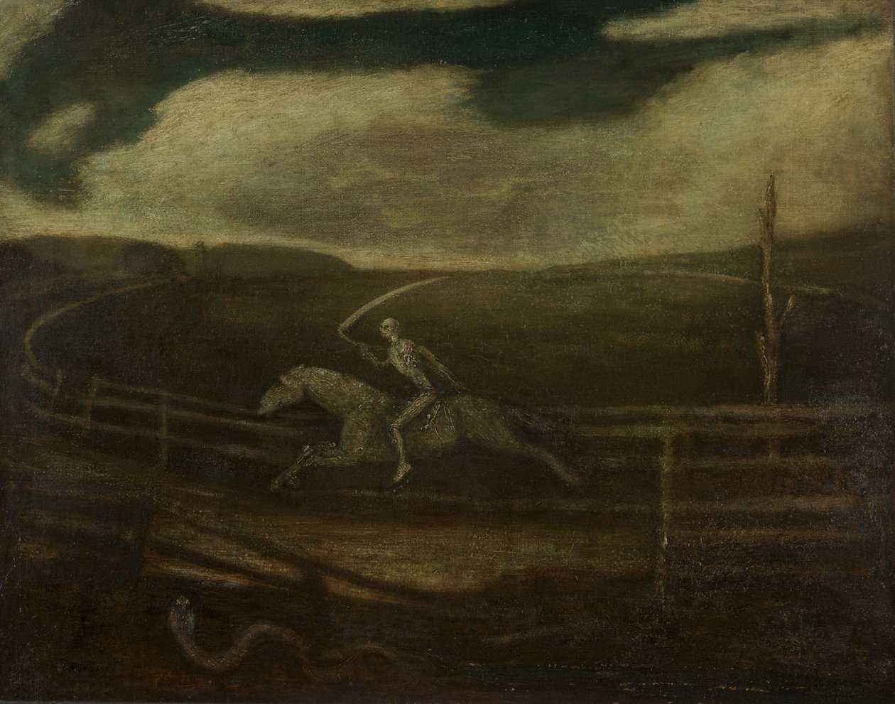赛道或苍白马的死亡，c.1896-1908年（布面油画） 作者 阿尔伯特·平克汉姆·赖德