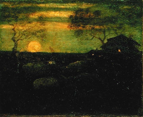 羊圈》，19世纪70年代末（布面油画 作者 阿尔伯特·平克汉姆·赖德