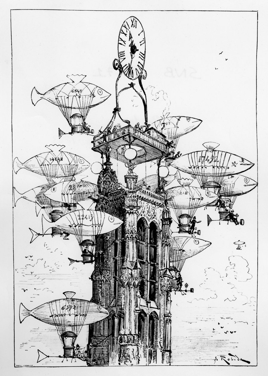 预期：圣雅克塔的机场站——A. Robida 的“20 世纪” 作者 阿尔伯特·罗比达