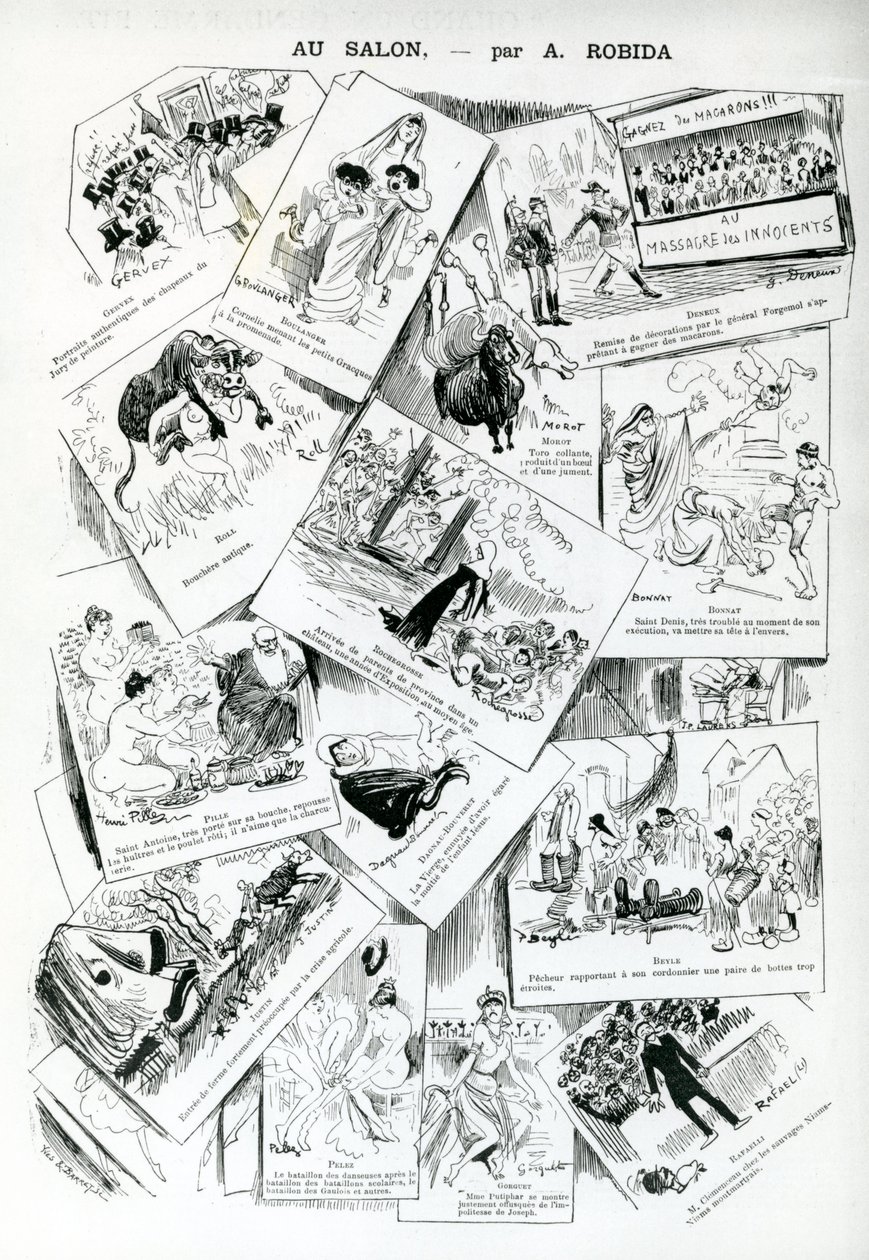 在沙龙，来自&39;La Caricature&39;，第283号，1885年5月30日 作者 阿尔伯特·罗比达