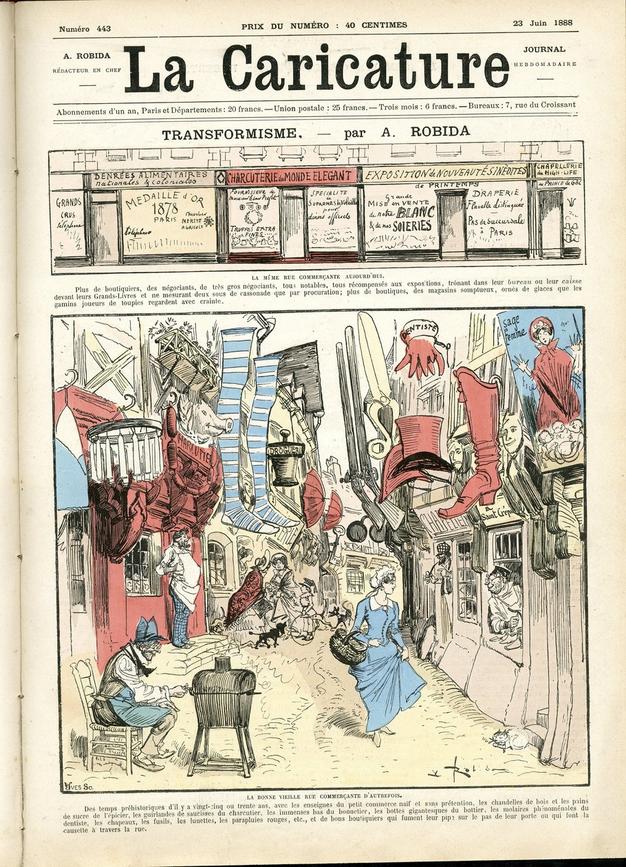 艾伯特·罗比达（Albert Robida，1848-1926 年）为《漫画》（La Caricature，1880 年）封面绘制的插图 作者 阿尔伯特·罗比达