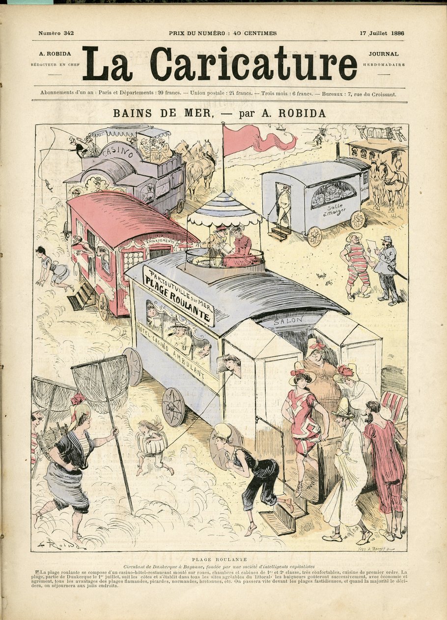 艾伯特·罗比达（Albert Robida，1848-1926 年）为《漫画》（La Caricature，1880 年）封面绘制的插图 作者 阿尔伯特·罗比达