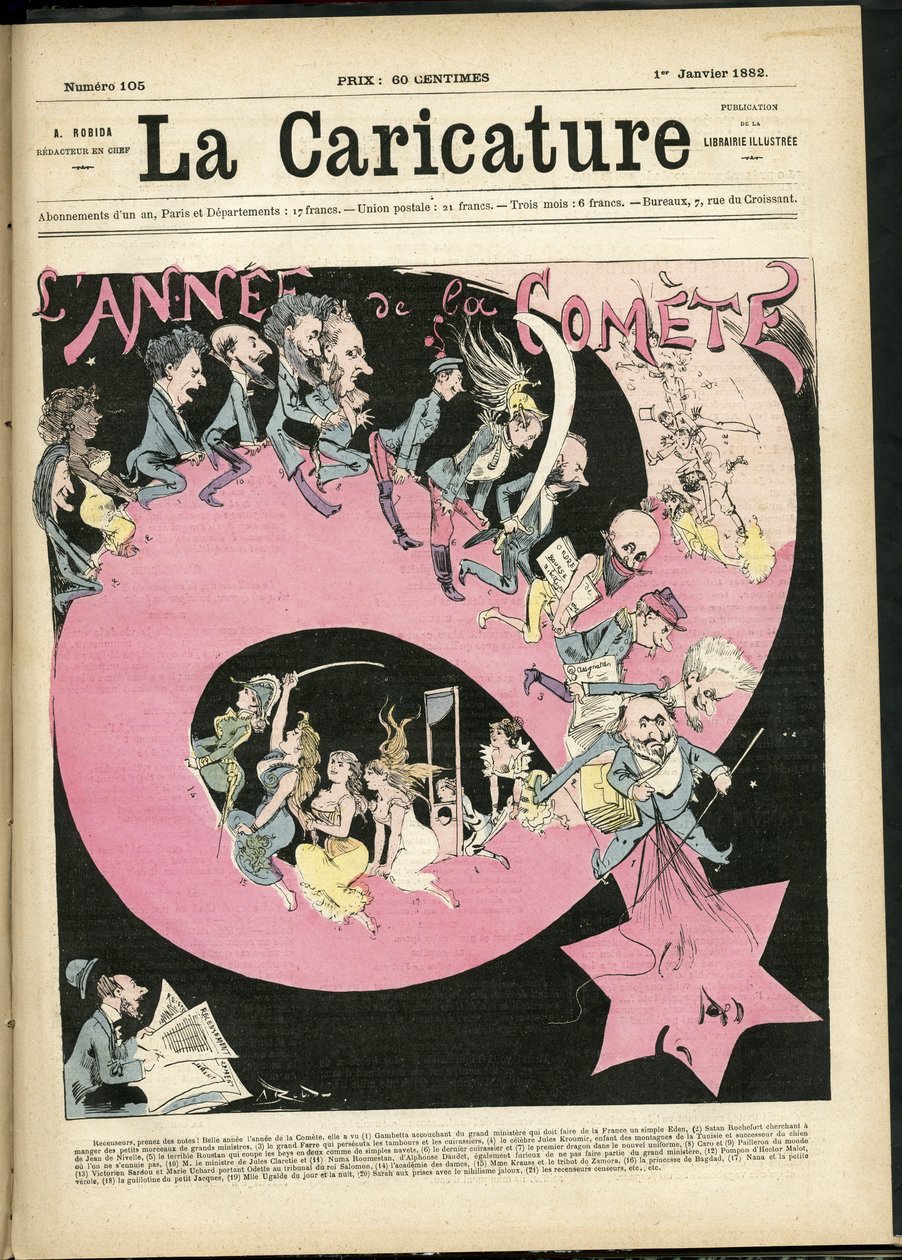 阿尔伯特-罗比达（1848-1926 年）为《漫画》（1880 年）封面创作的插图 作者 阿尔伯特·罗比达