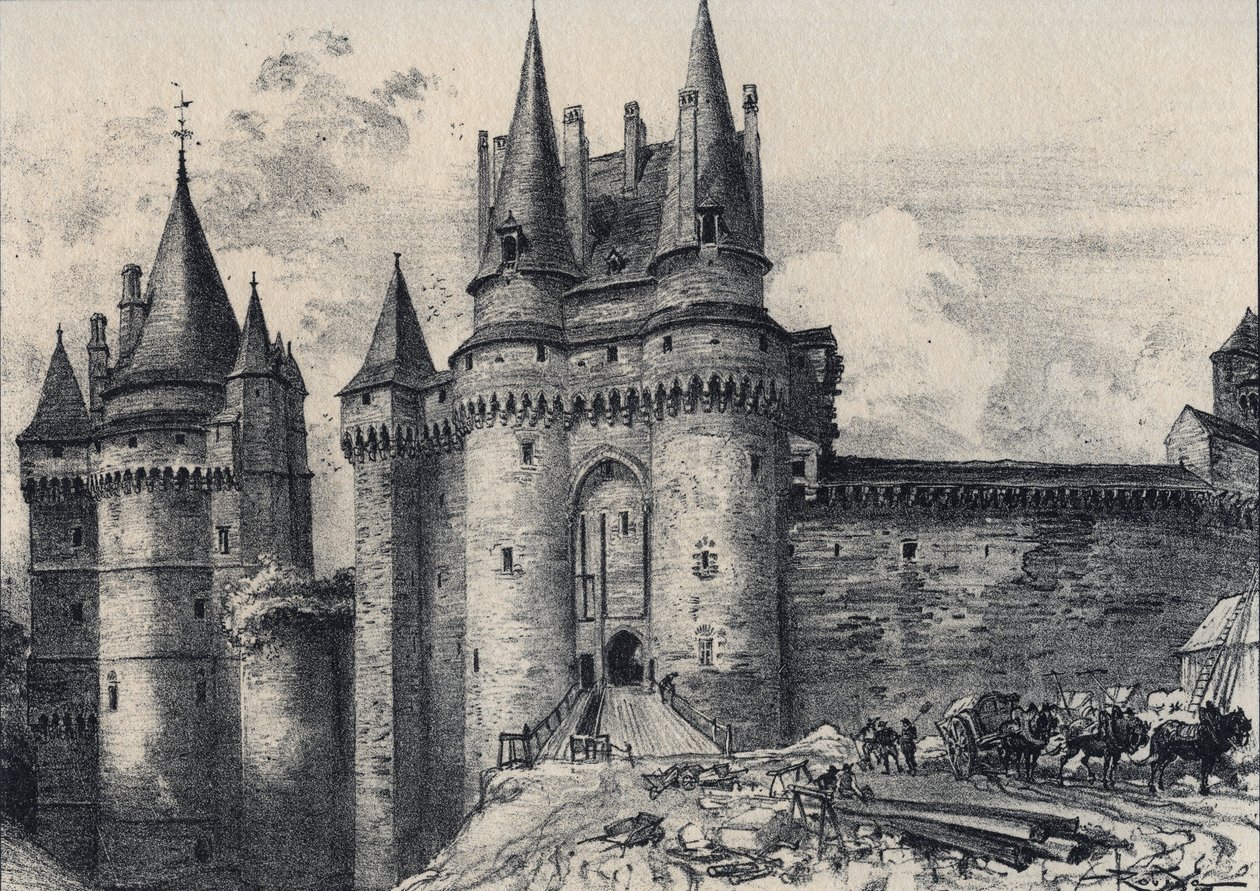 Le Chatelet a Vitre en Ille-et-Vilaine - La vieille France - La Bretagne - text, drawings and lithographs, by Albert Robida (1848-1926) undated end 19 century 作者 阿尔伯特·罗比达