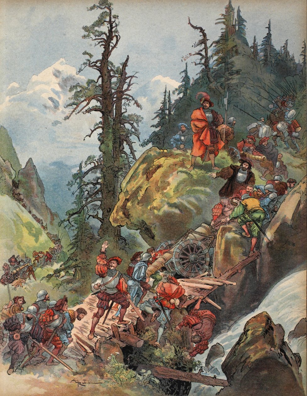 跨越阿尔卑斯山，插图来自