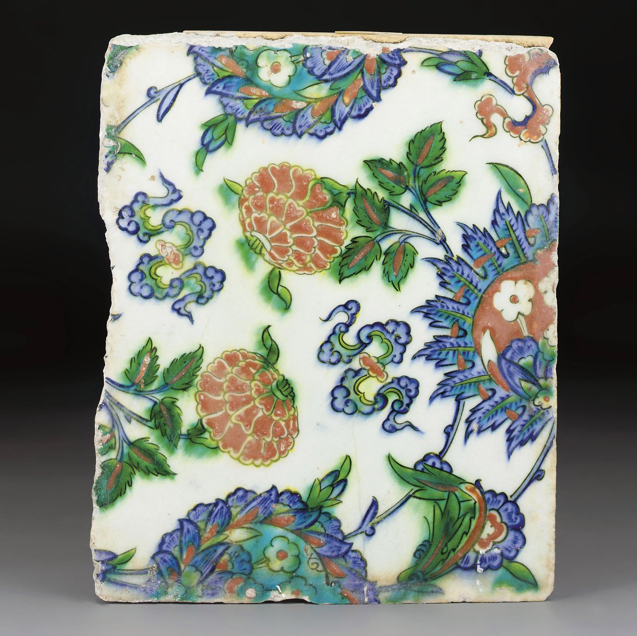 伊兹尼克（Iznik）彩陶瓷砖，土耳其奥斯曼帝国，十六世纪末（陶瓷） 作者 阿尔伯特学校