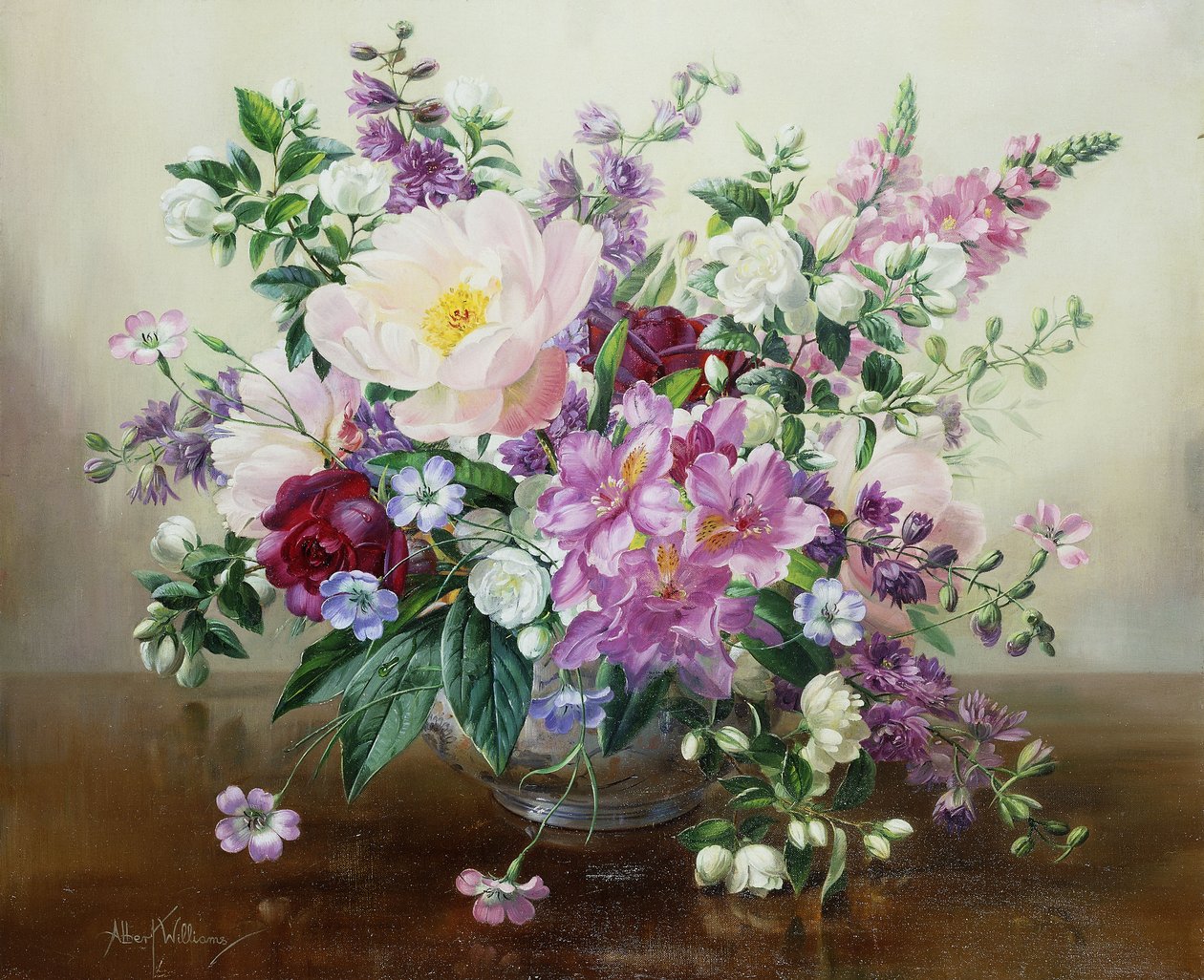 玻璃花瓶里的花 作者 阿尔伯特·威廉姆斯