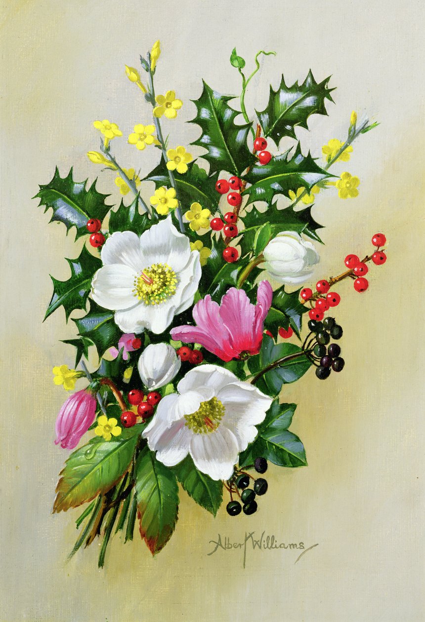 喷洒Dogrose，Holly，Mistletoe和Larkspur 作者 阿尔伯特·威廉姆斯