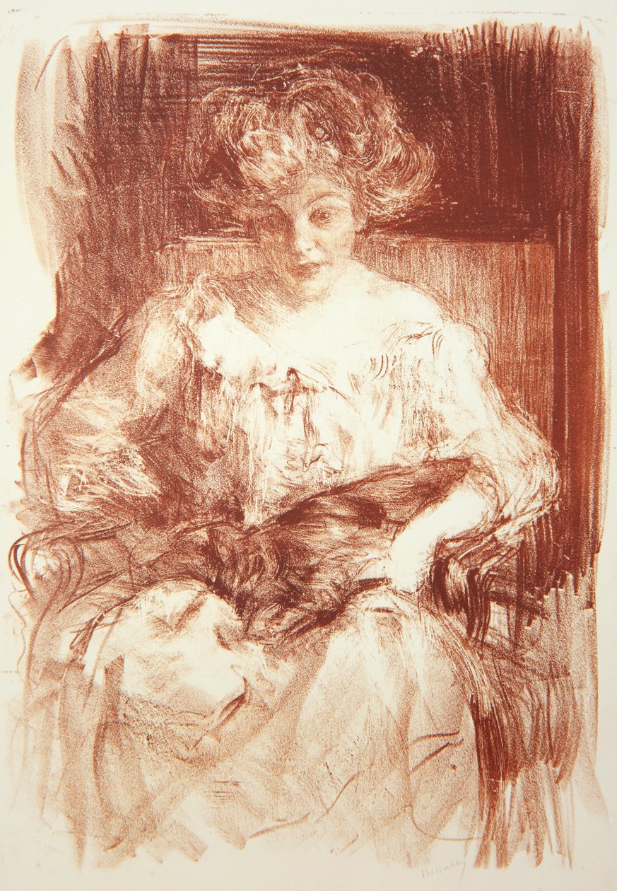 夫人Ferby Lodge的HV Milbank与Bebear，c.1907 作者 阿尔伯特·德·贝勒罗什