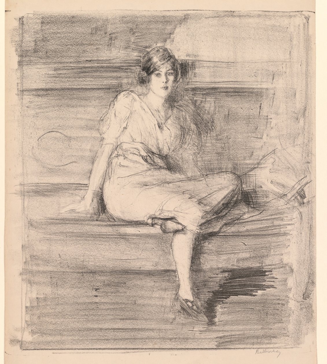 《未坐的年轻女士》，1914年。 作者 阿尔伯特·德·贝勒罗什