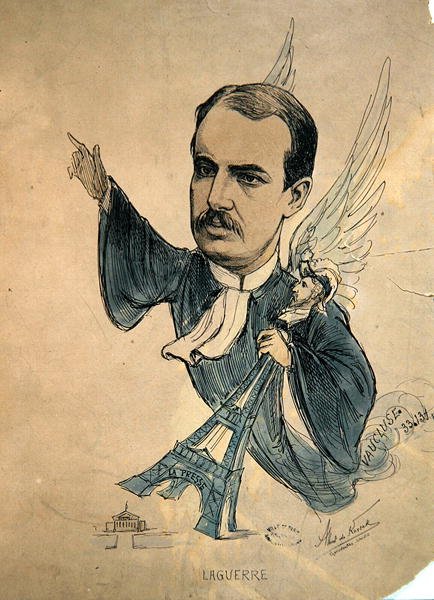 乔治-拉盖尔的漫画，约1900年（彩色平印）。 作者 阿尔伯特·德·科萨克