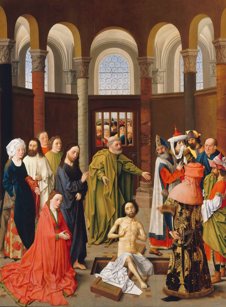Resurrection de Lazare - The Raising of Lazarus par Albert van Ouwater (c. 1415-c. 1475), ca 1455 - Oil on wood 作者 阿尔伯特·范·沃特