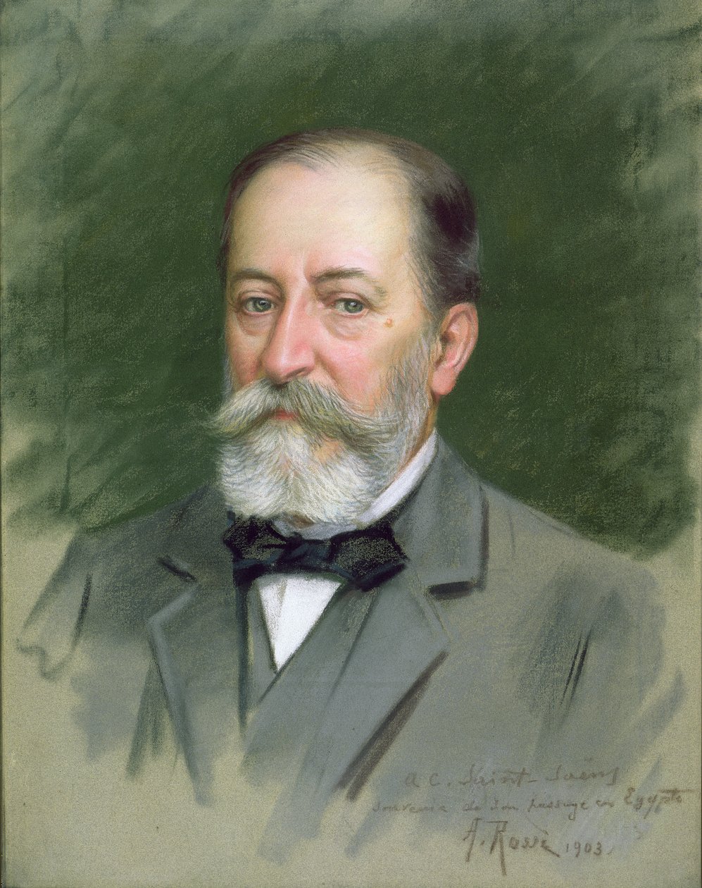 Camille Saint-Saens（1835-1921）1903年的肖像（纸上粉彩） 作者 阿尔贝托·罗西（Alberto Rossi）