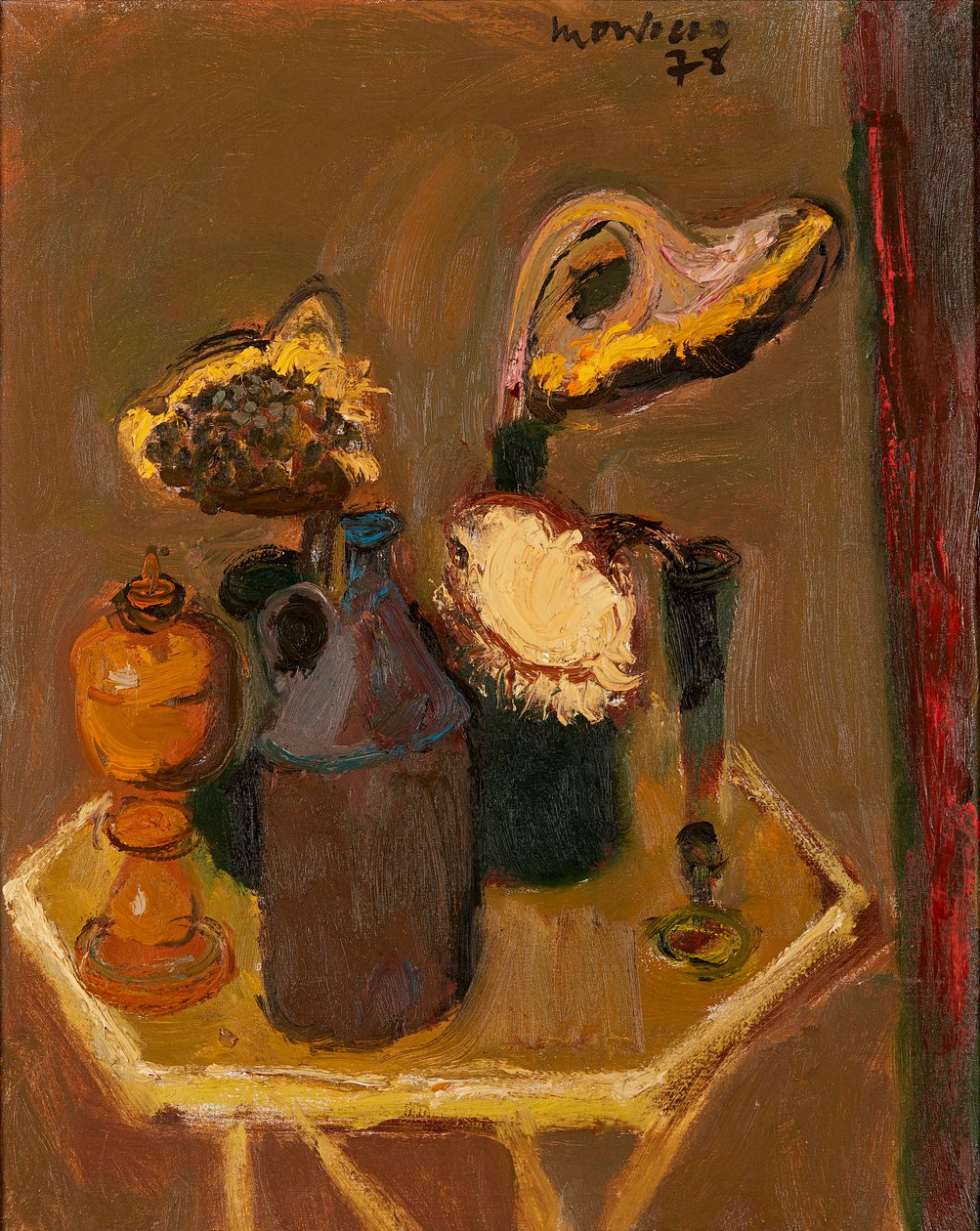 太阳花的静物（布面油画） 作者 阿尔贝托·莫罗科（Alberto Morrocco）