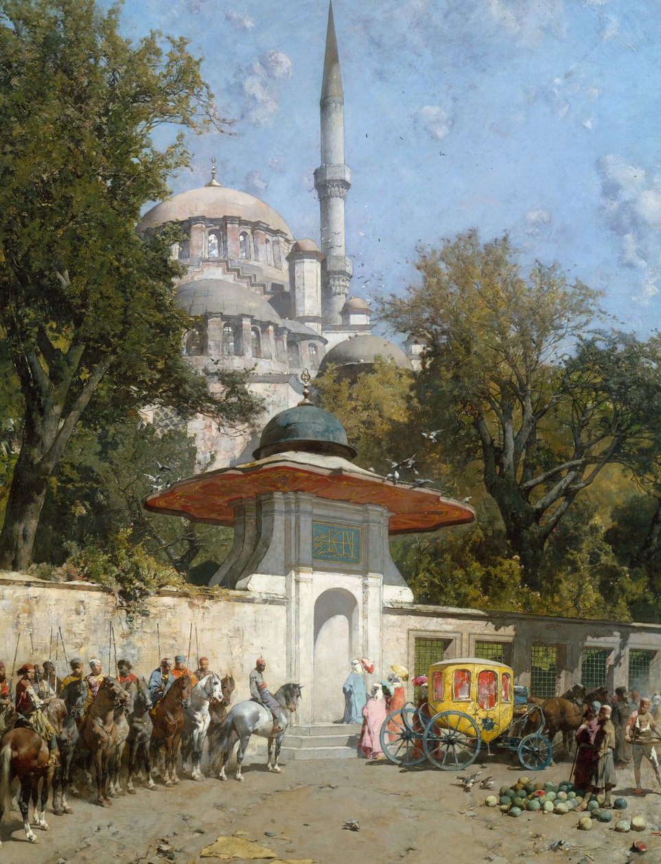 一座清真寺，1872年。 作者 阿尔贝托·帕西尼（Alberto Pasini）