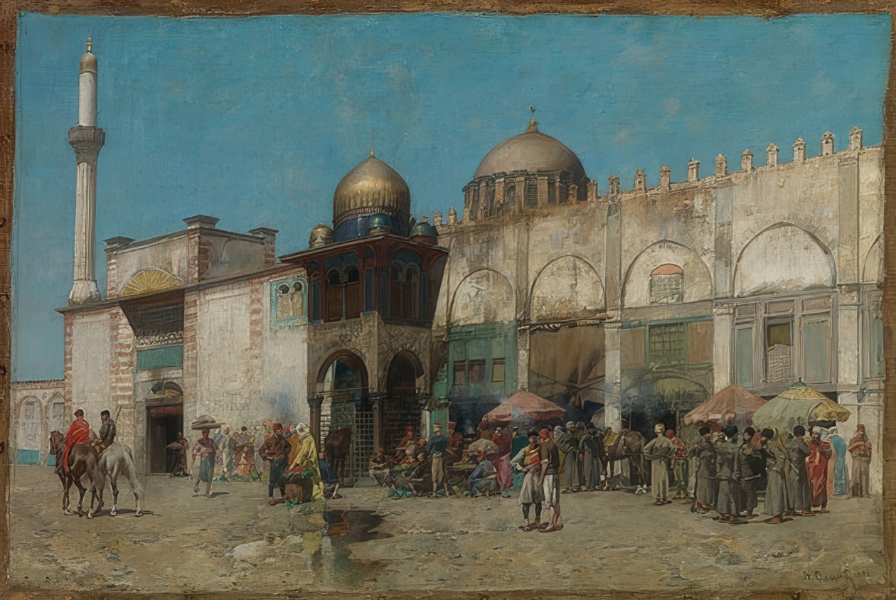 一座清真寺。 1886年 作者 阿尔贝托·帕西尼（Alberto Pasini）