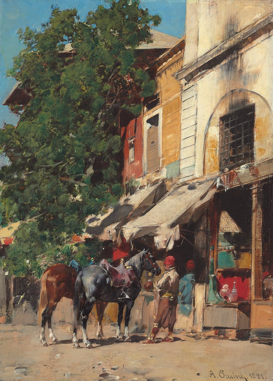 在市场上，1881年，伊斯坦布尔 作者 阿尔贝托·帕西尼（Alberto Pasini）