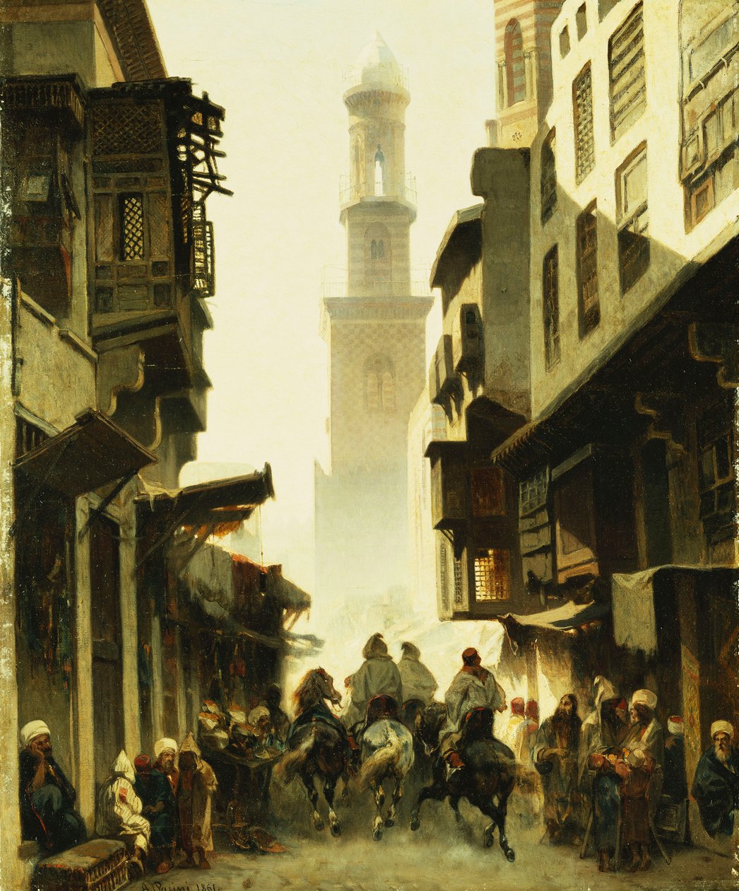 1861年在大马士革的街景 作者 阿尔贝托·帕西尼（Alberto Pasini）