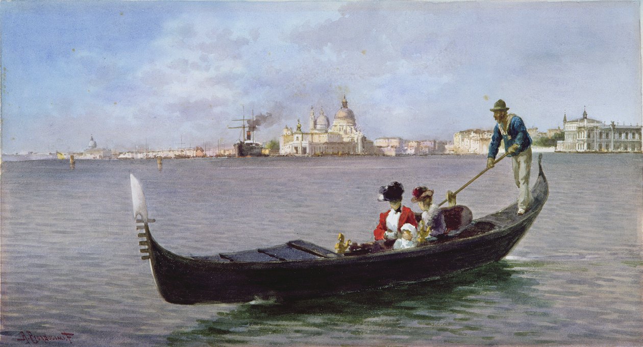 潟湖上：威尼斯（纸上水彩画） 作者 Alberto Prosdocini 或 Prosdocimi