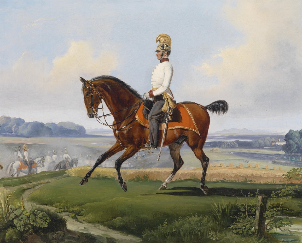西奥多中尉诉。克莱因（Zehlendorf 1803-1863 Geltschberg）在练习骑行的kk龙骑兵团3号制服 作者 阿尔布雷希特·亚当