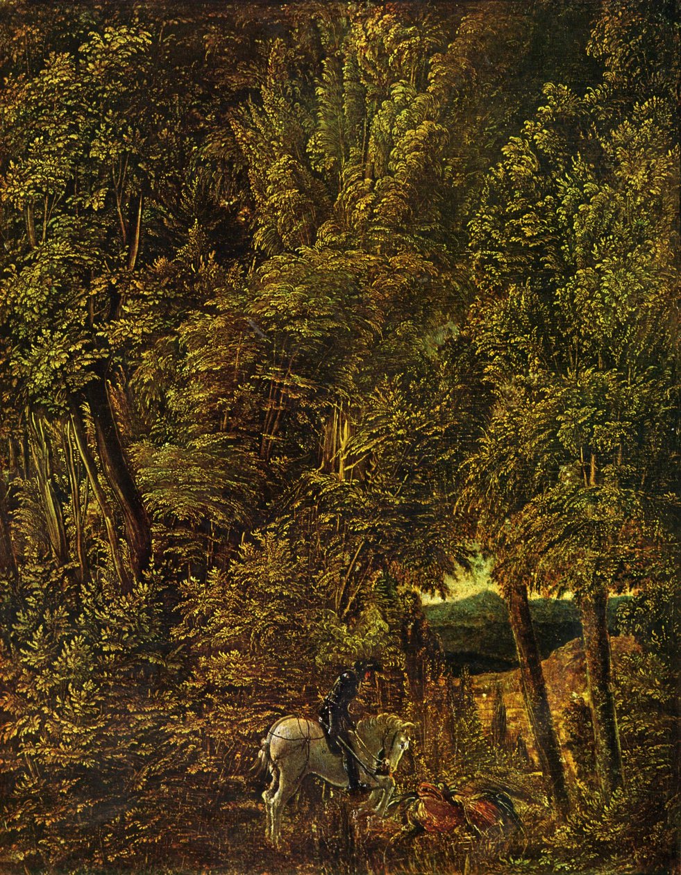 木头乡下与战斗龙的圣乔治的 作者 阿尔布雷希特·阿尔特多夫（Albrecht Altdorfer）