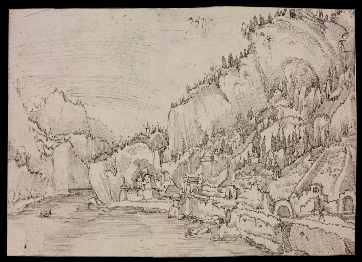 多瑙河上的Sarmingstein 作者 阿尔布雷希特·阿尔特多夫（Albrecht Altdorfer）