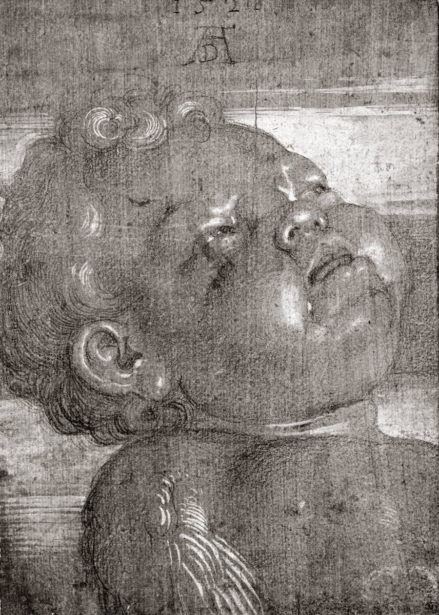 Cherubim Crying，1521（纸上的石墨和水粉） 作者 阿尔布雷希特丢勒