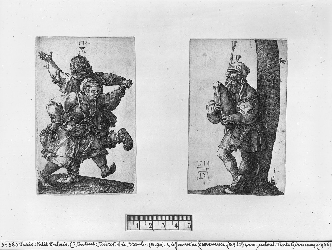 跳舞农民和风笛球员，1514 作者 阿尔布雷希特丢勒