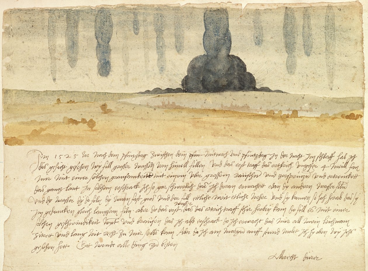 梦幻景观与文字，1526（笔墨水和纸张上的卫生纸） 作者 阿尔布雷希特丢勒