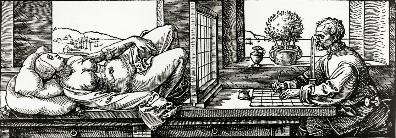 杜勒的“四书测量”的插图，发表于1525年 作者 阿尔布雷希特丢勒