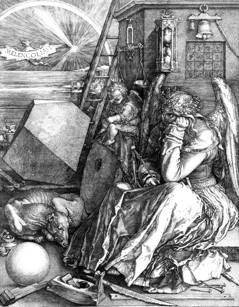 忧郁症，1514年 作者 阿尔布雷希特丢勒