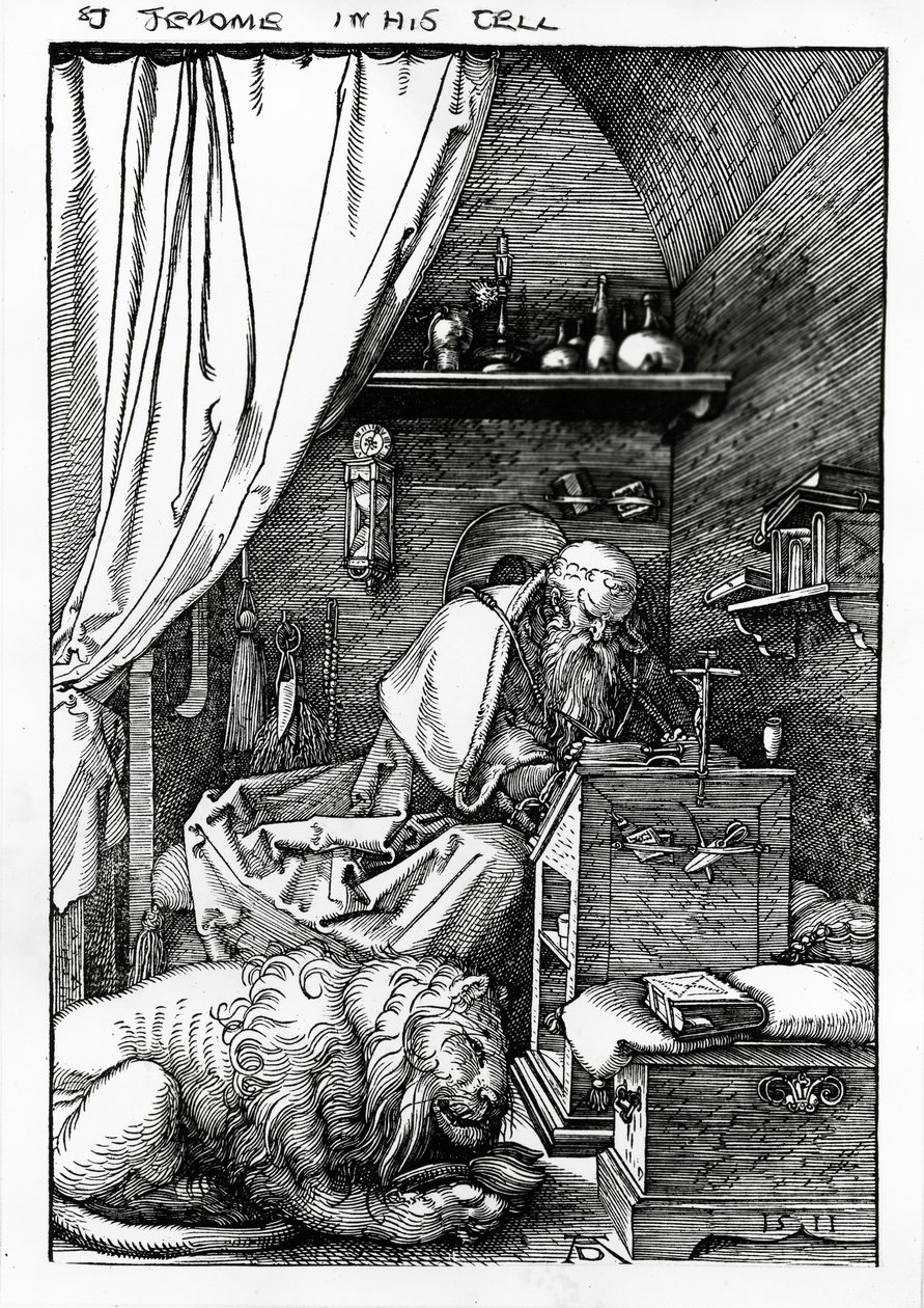 圣杰罗姆在他的牢房里，1511年 作者 阿尔布雷希特丢勒