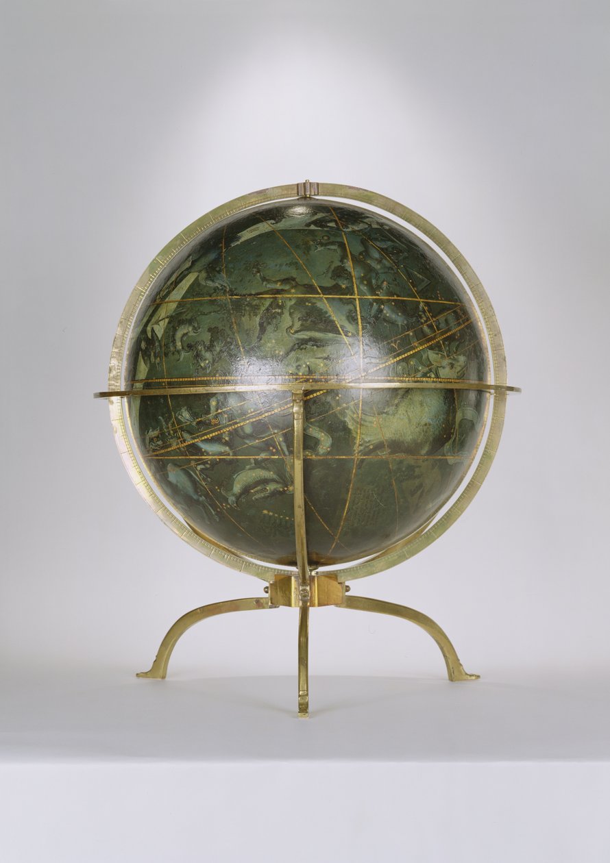Celestial Globe，一对被称为&39;Brixen&39;地球仪，1522年（笔和墨水，木板上的水粉和水粉） 作者 阿尔布雷希特丢勒