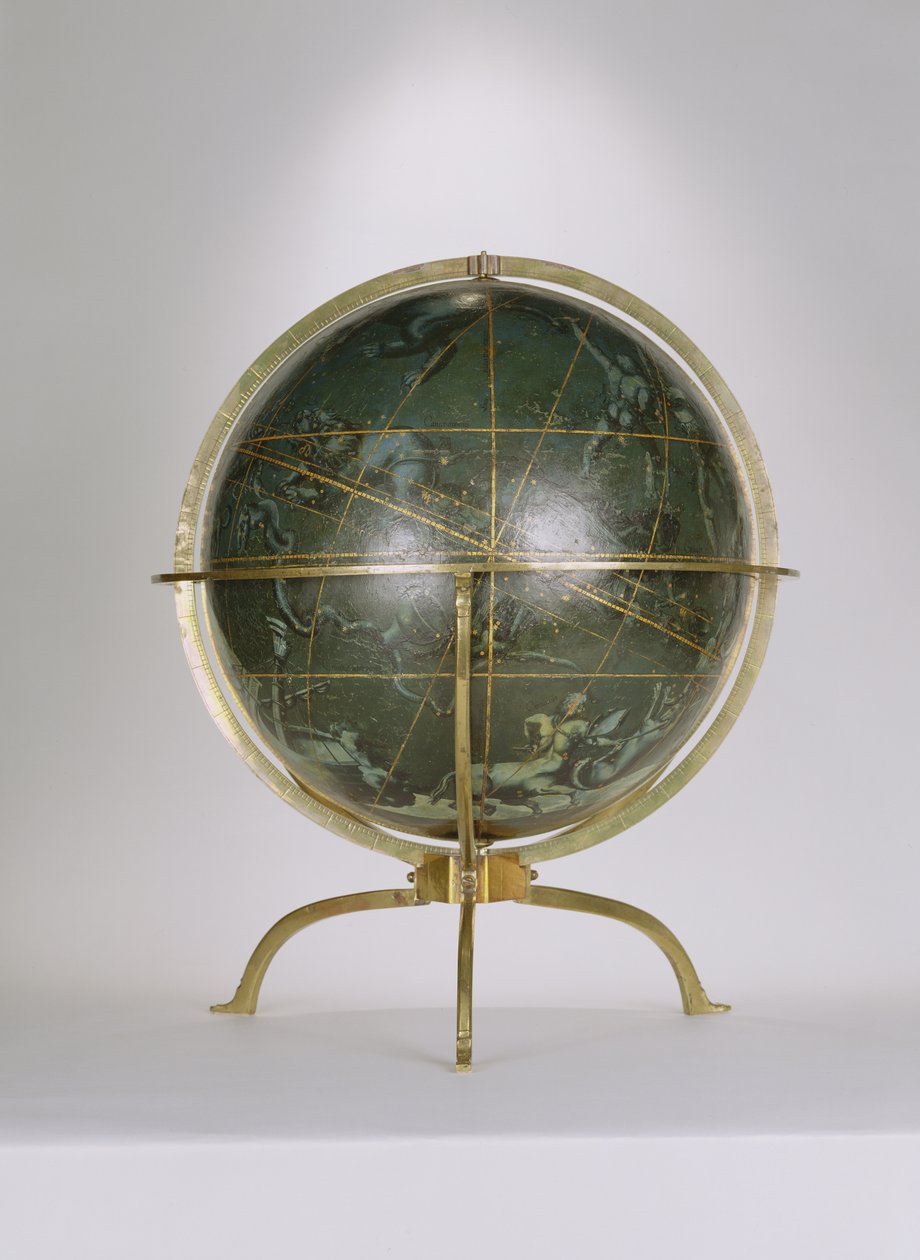 Celestial Globe，一对被称为&39;Brixen&39;地球仪，1522年（笔和墨水，木板上的水粉和水粉） 作者 阿尔布雷希特丢勒