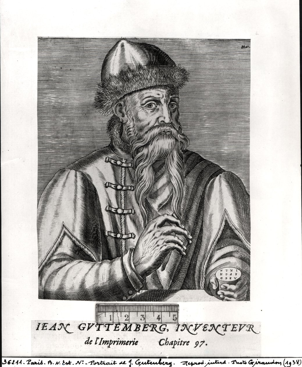 Johannes Gutenberg的肖像（约14,100-68） 作者 阿尔布雷希特·门茨
